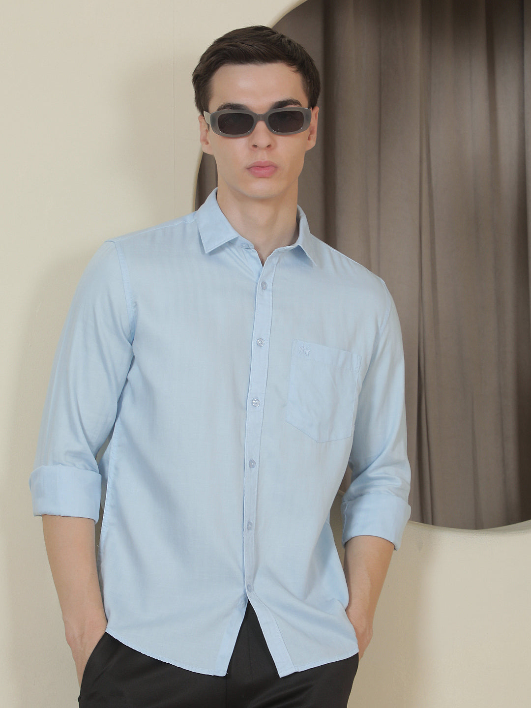 Blue Vertical Stripes Shirt