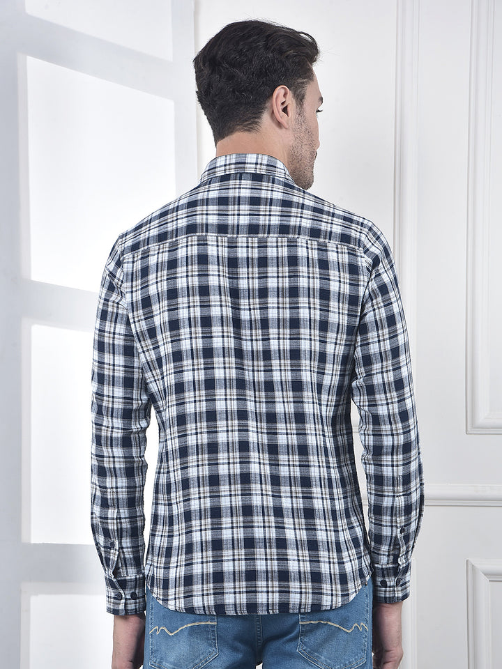 Brown Checked 100% Cotton Shirt