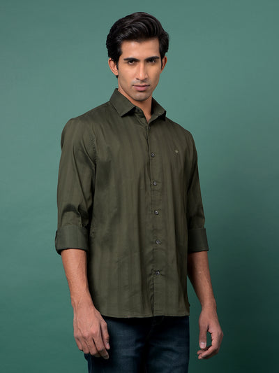 Green Vertical Stripes Shirt