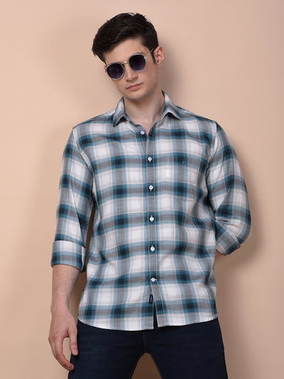 Blue Checked 100% Cotton Shirt