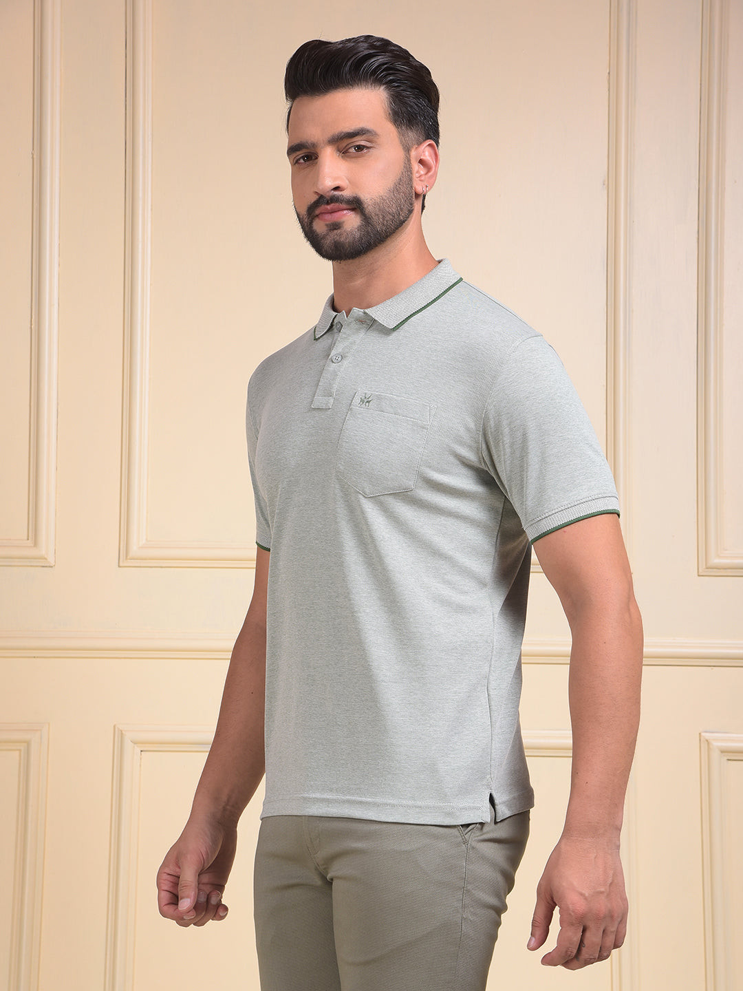 Green Polo Neck T-Shirt