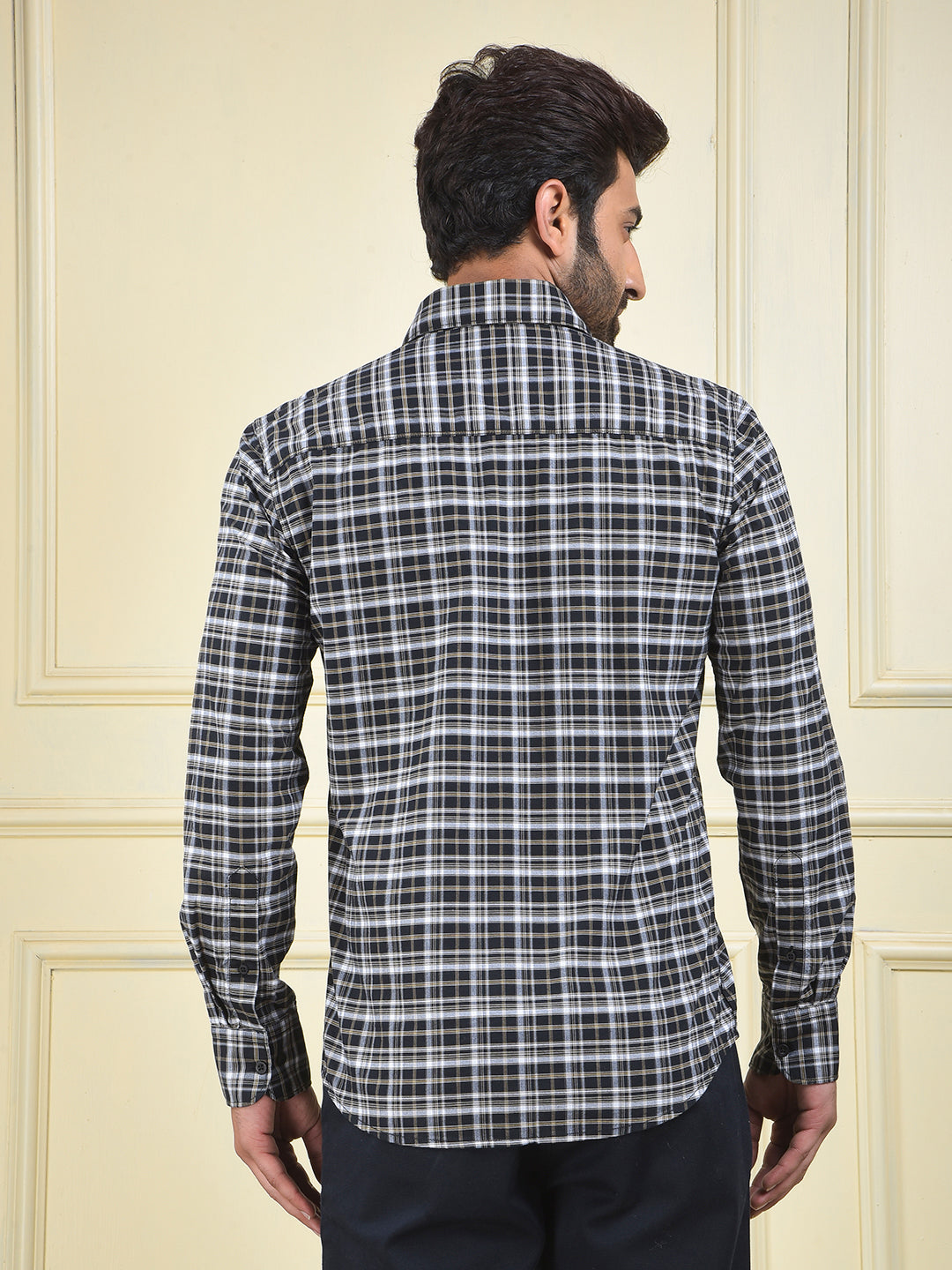 Black Checked 100% Cotton Shirt