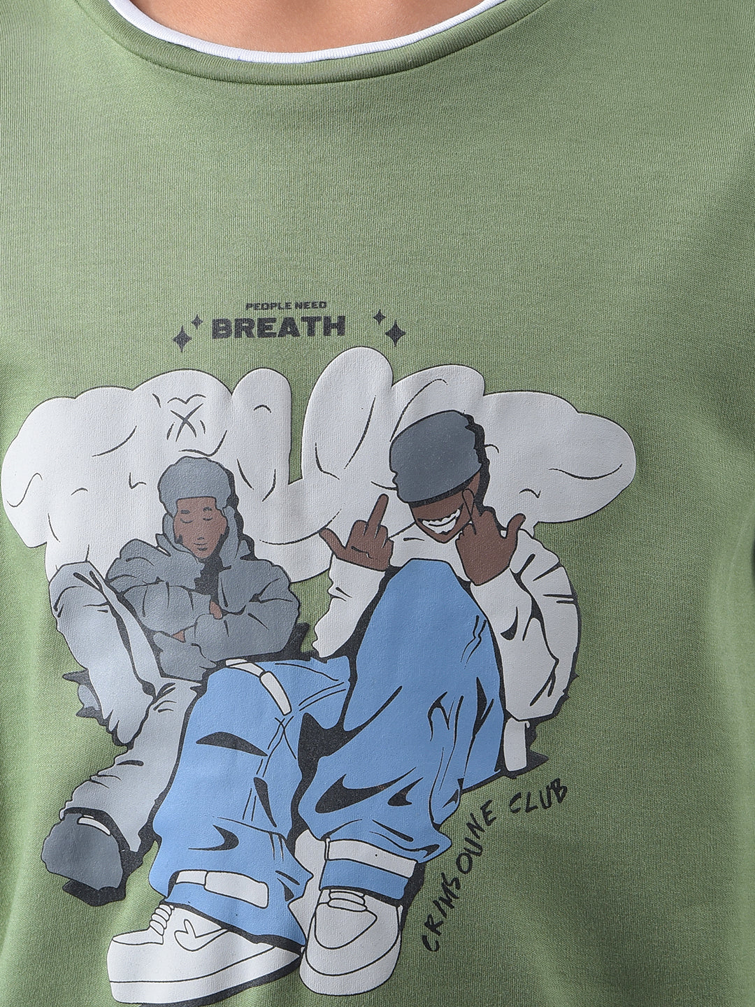 Green Graphic Print 100% Cotton T-Shirt