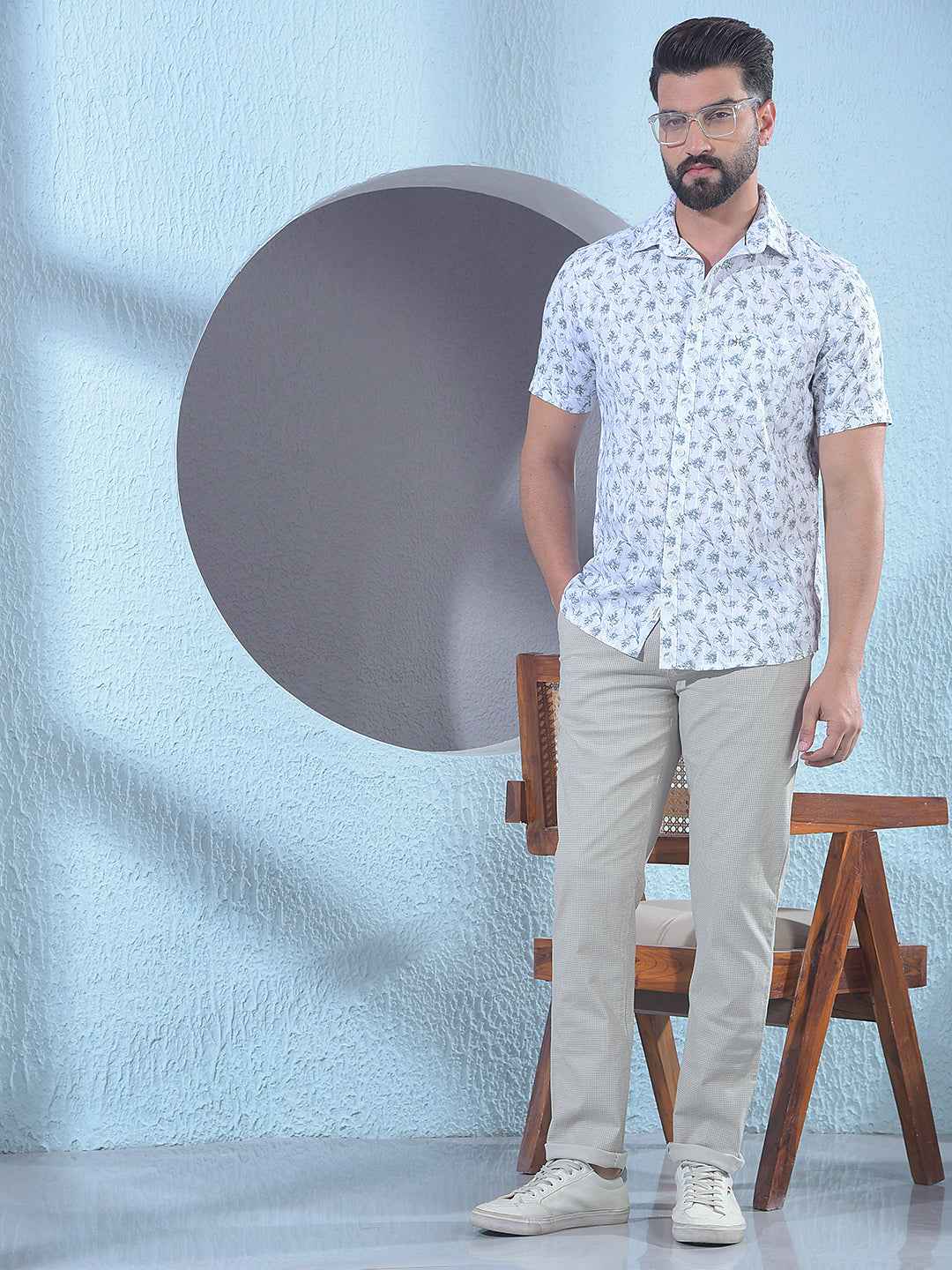 Green Floral Print Shirt