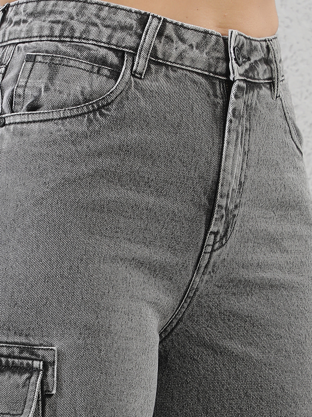 Grey Cargo 100% Cotton Jeans