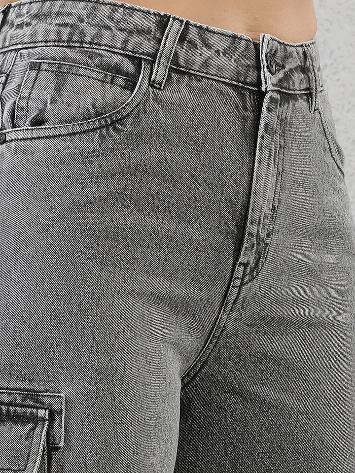 Grey Cargo 100% Cotton Jeans