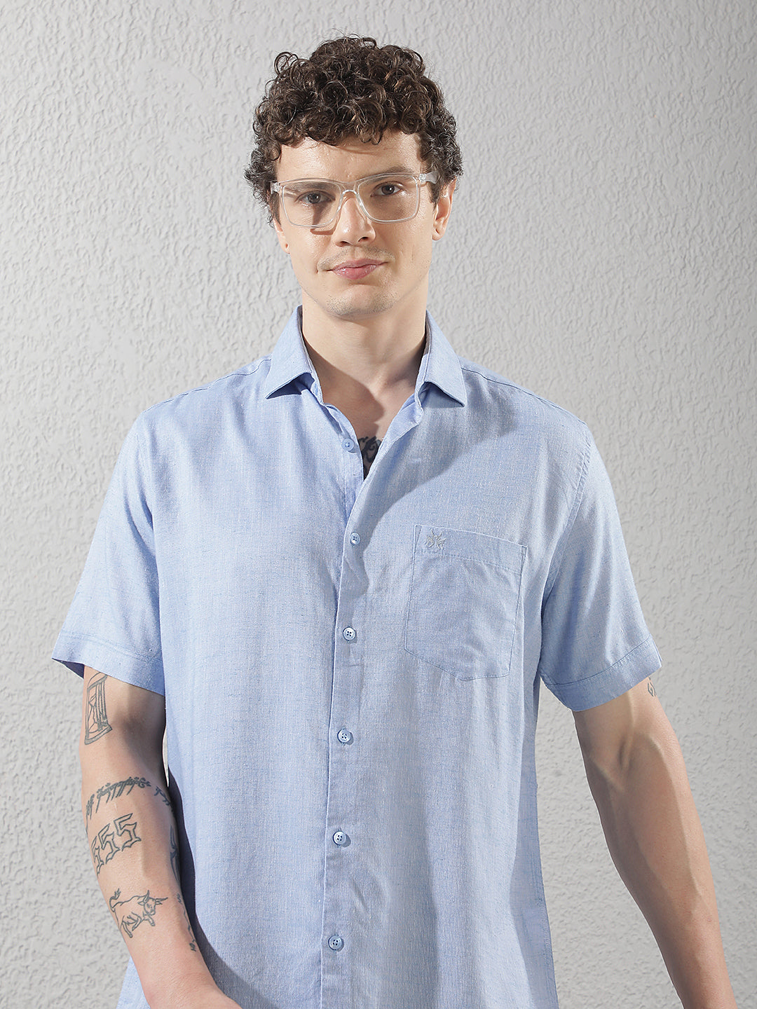 Linen Sky Blue Shirt