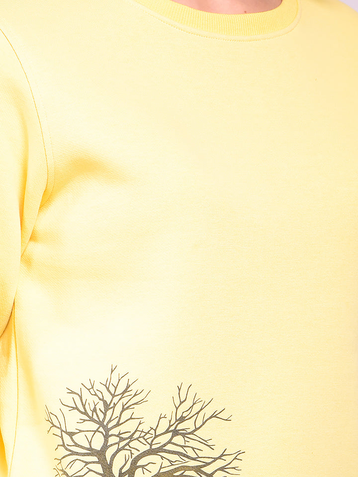 Yellow Graphic Print Sweatshirt