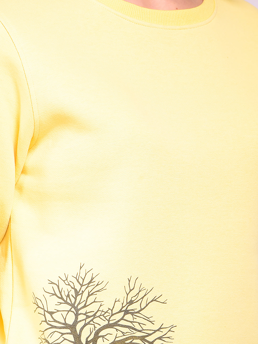 Yellow Graphic Print Sweatshirt