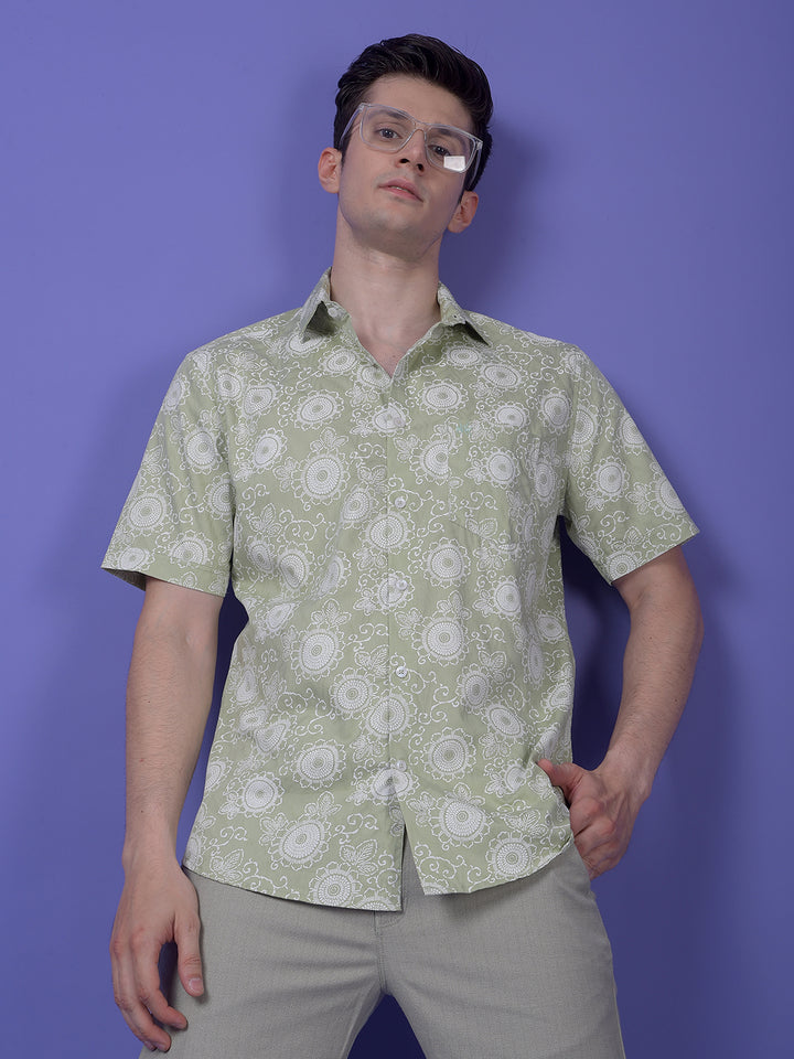 Green Printed Shirt