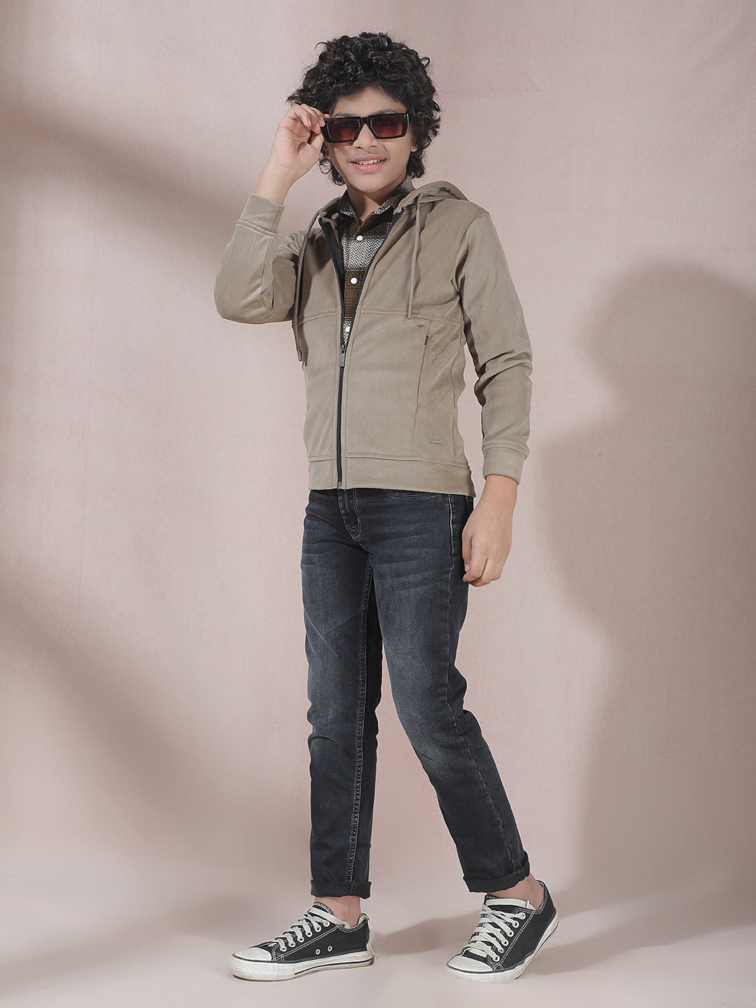 Beige Hooded Neck Sweatshirt