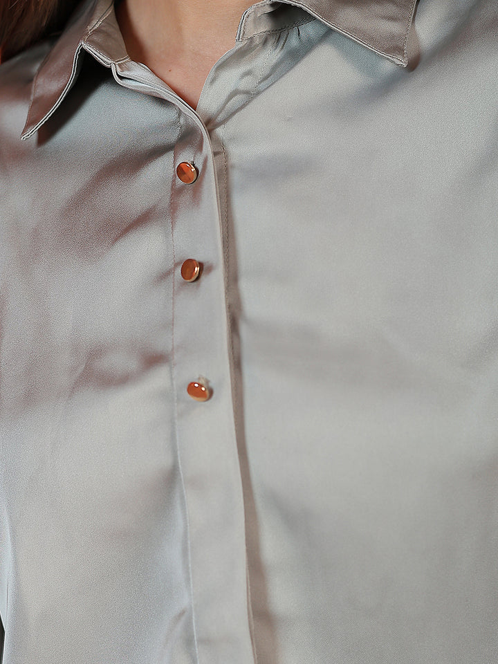 Essential Forest Green Satin Shirt
