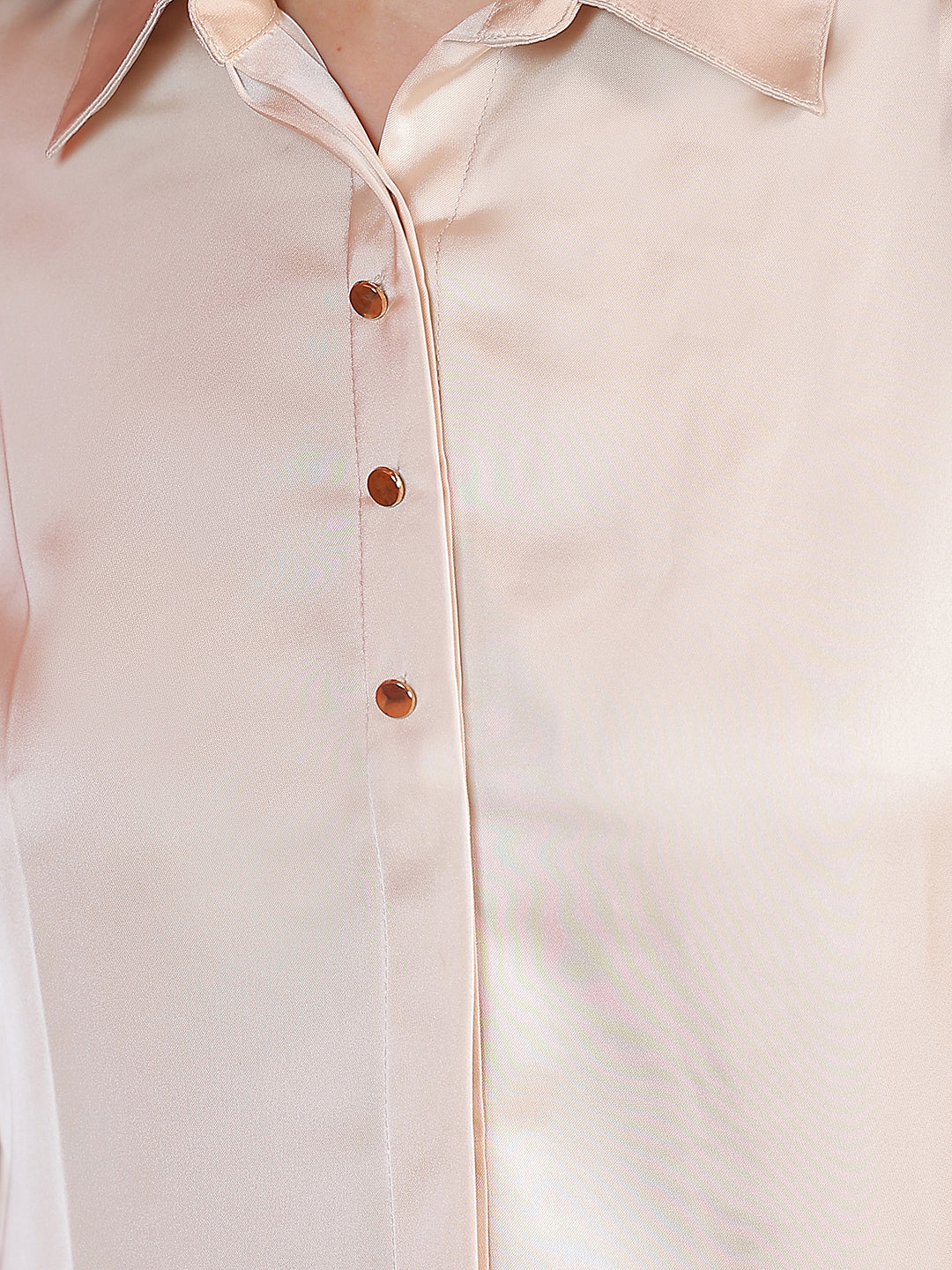 Oatmeal Beige Satin Shirt