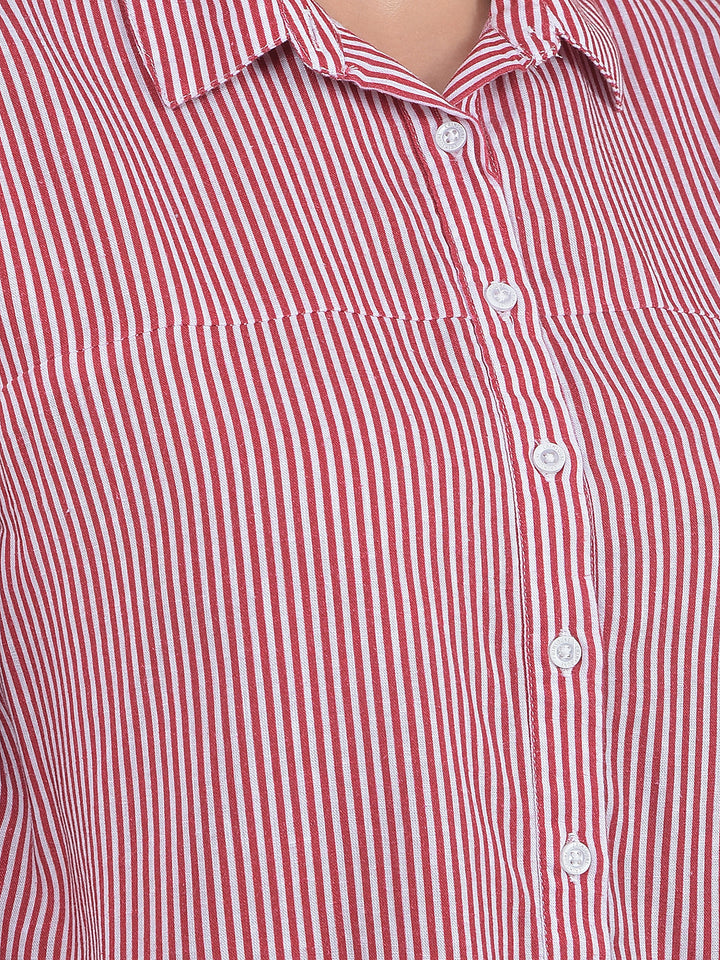 Striped Linen Red Shirt