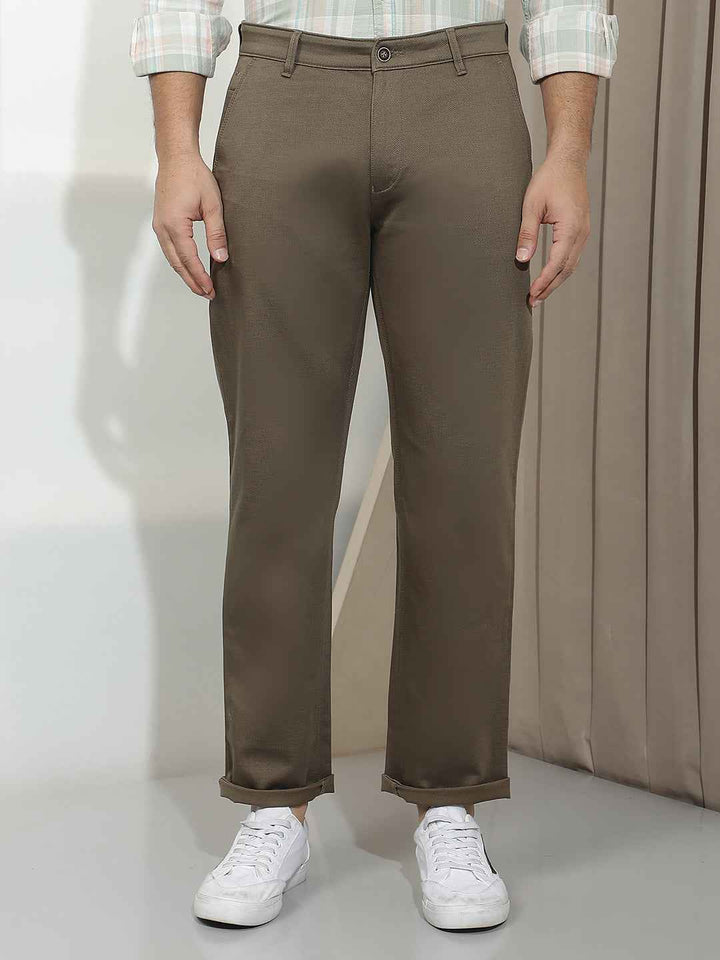 Brown Straight Trousers