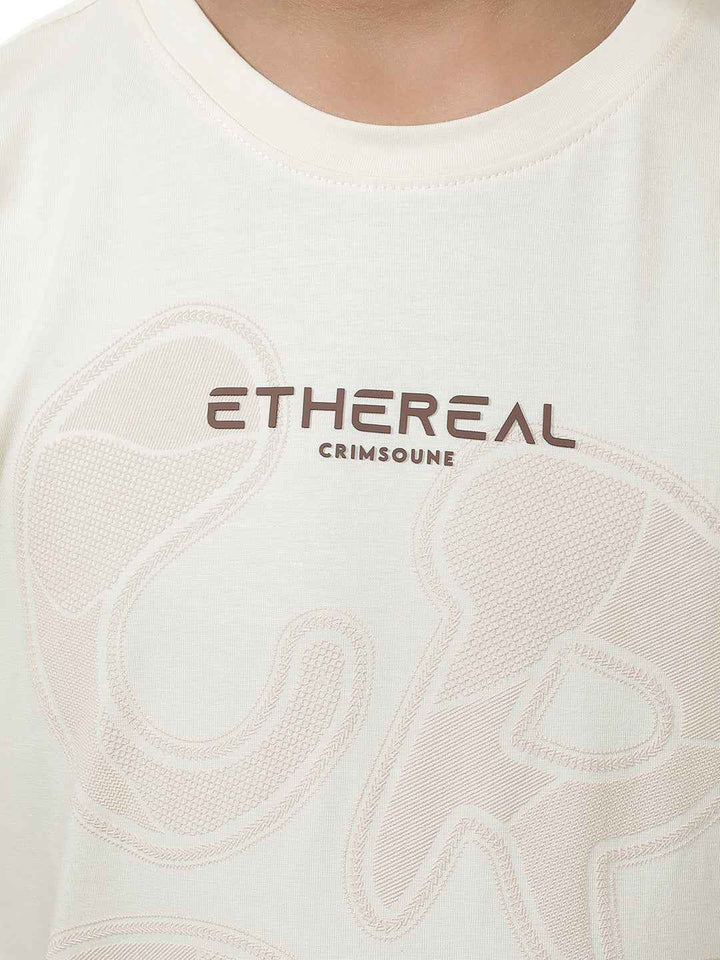 Cream Graphic Print T-Shirt