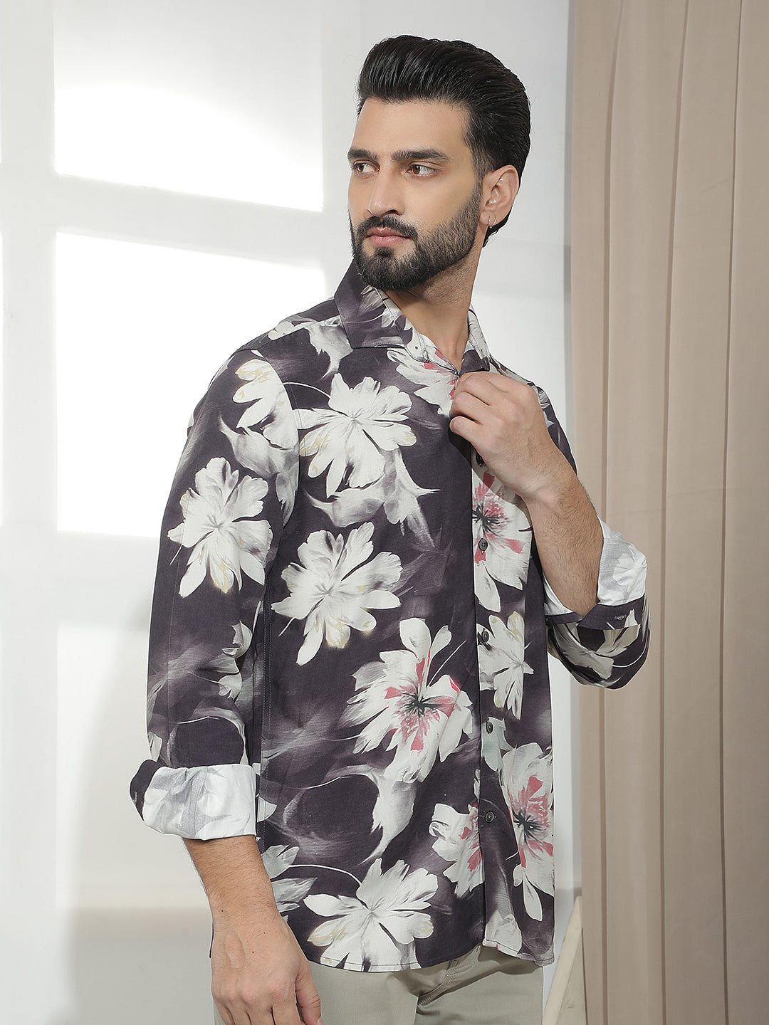 Multi-Color Floral Print Shirt