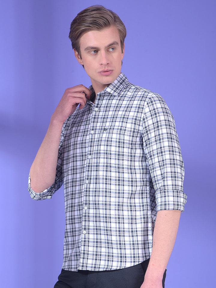 Prism Sky Blue Checked 100% Cotton Shirt