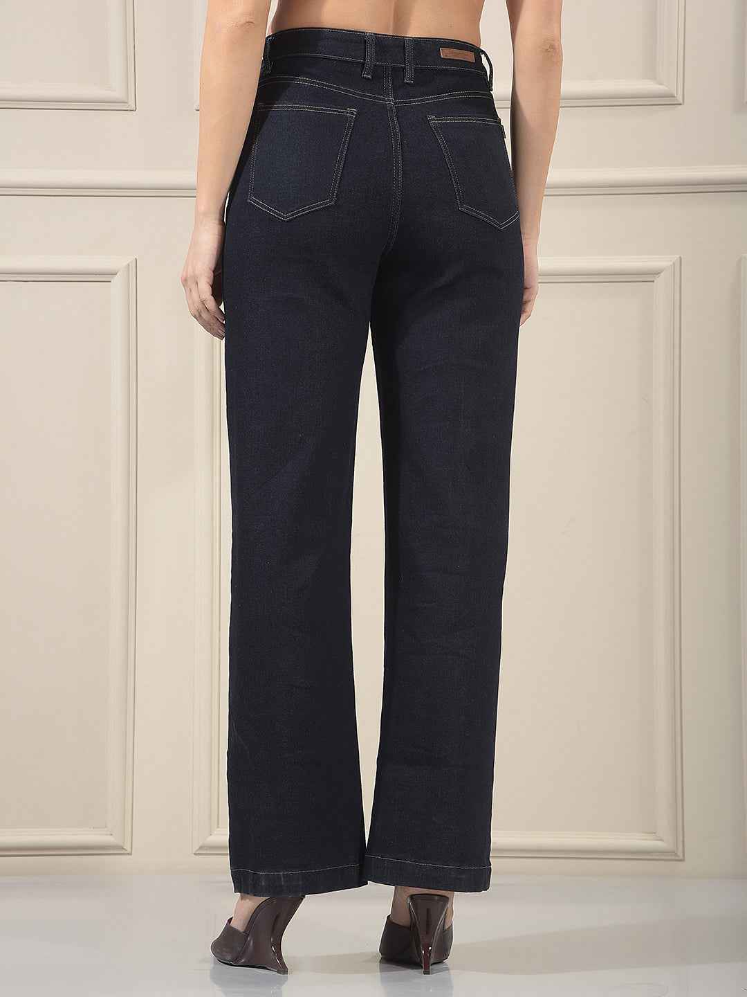 Trendy Blue Wide Leg Jeans