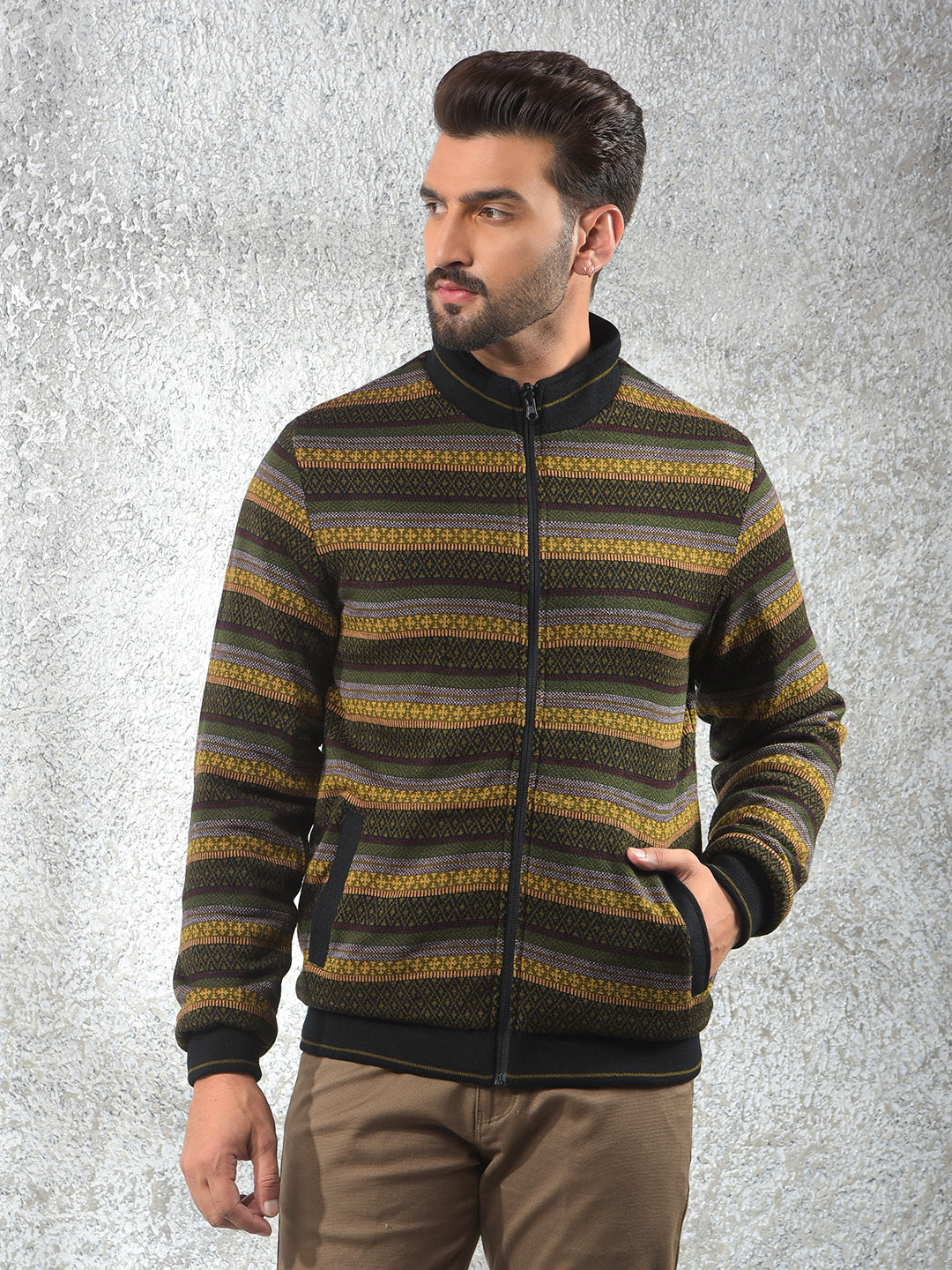 Black Jacquard Reversible Jacket