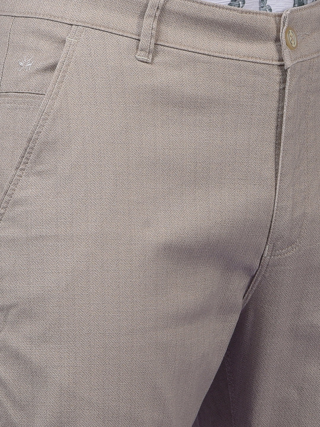 Beige Printed Trousers