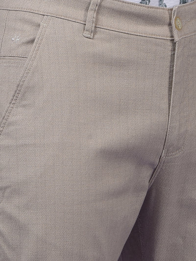Beige Printed Trousers