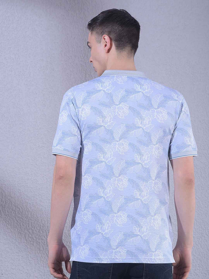 Blue Floral Print T-Shirt