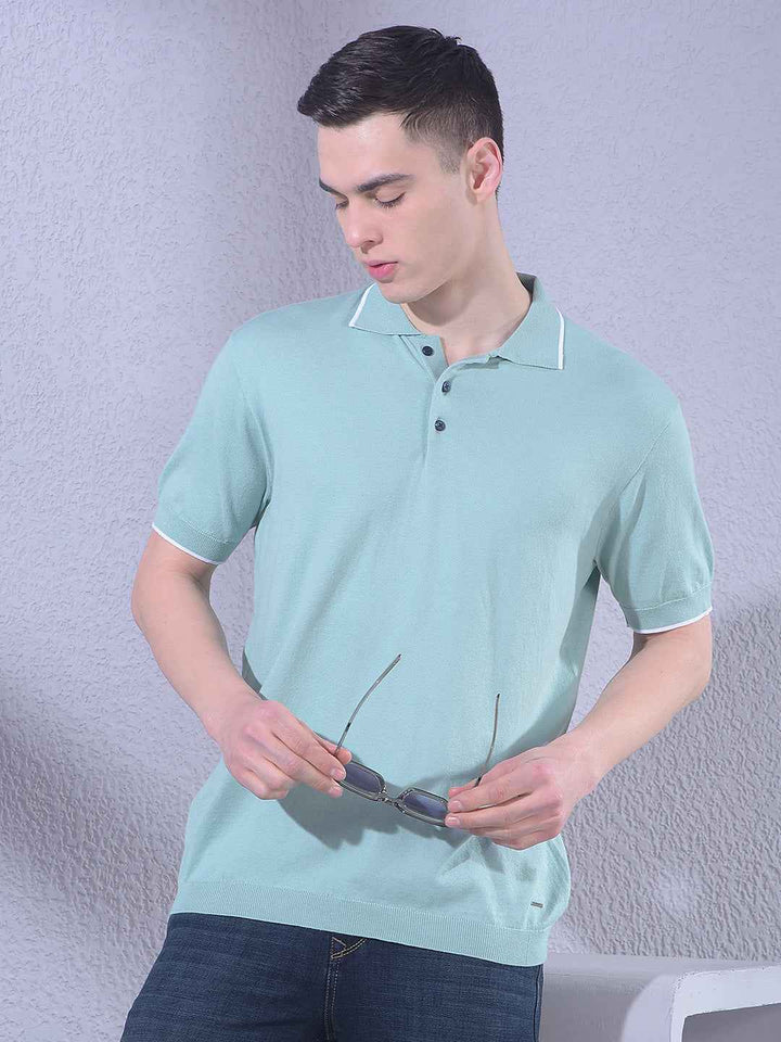 Green Polo Neck T-Shirt