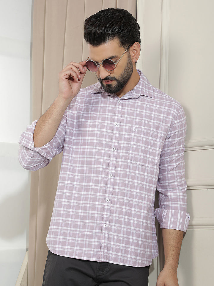 Classic Plum Purple Checked Shirt