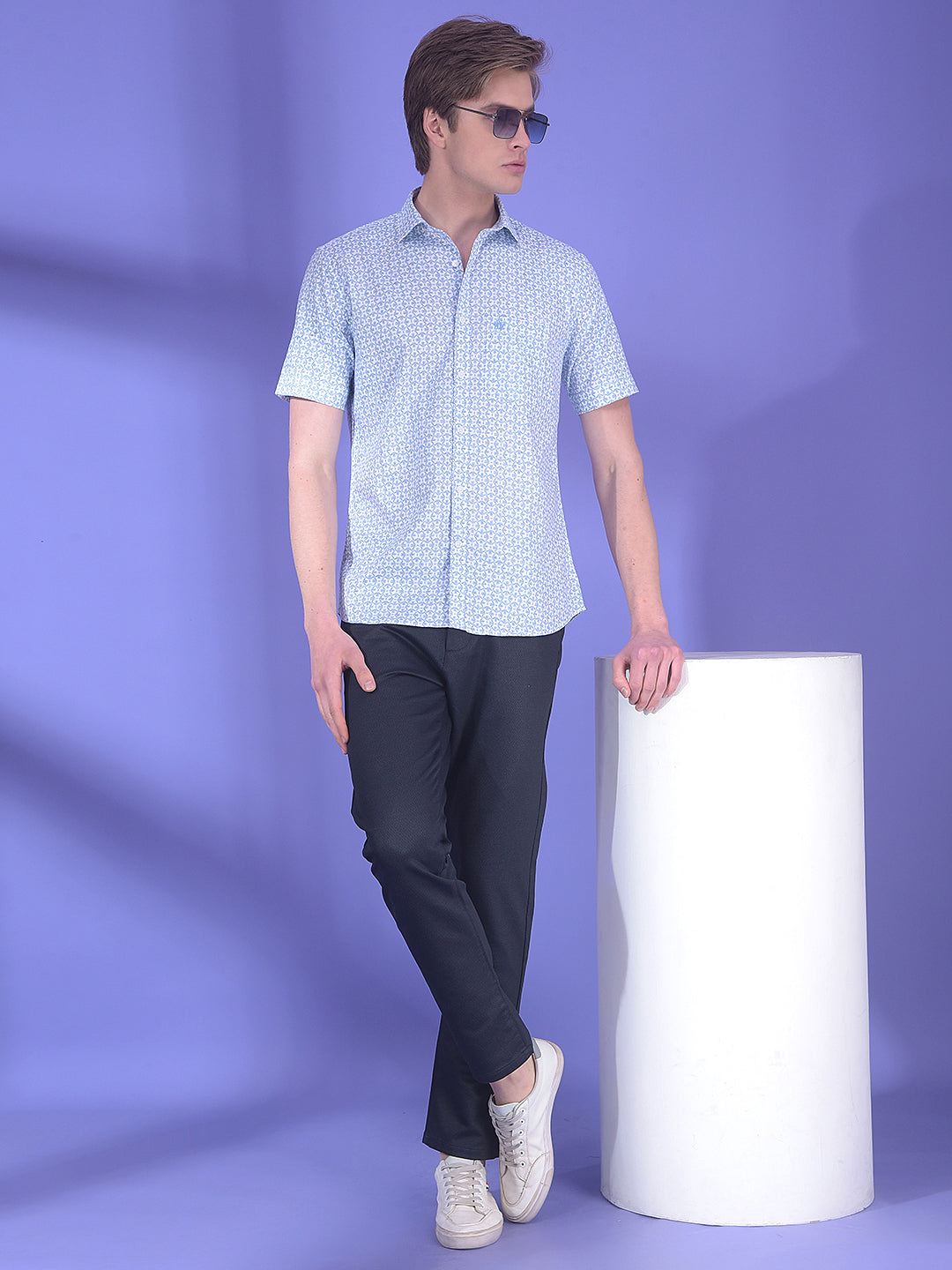 Pulse Sky Blue Printed Shirt
