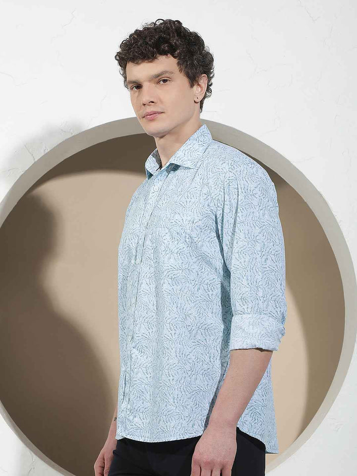 Glacier Blue Printed Shirt