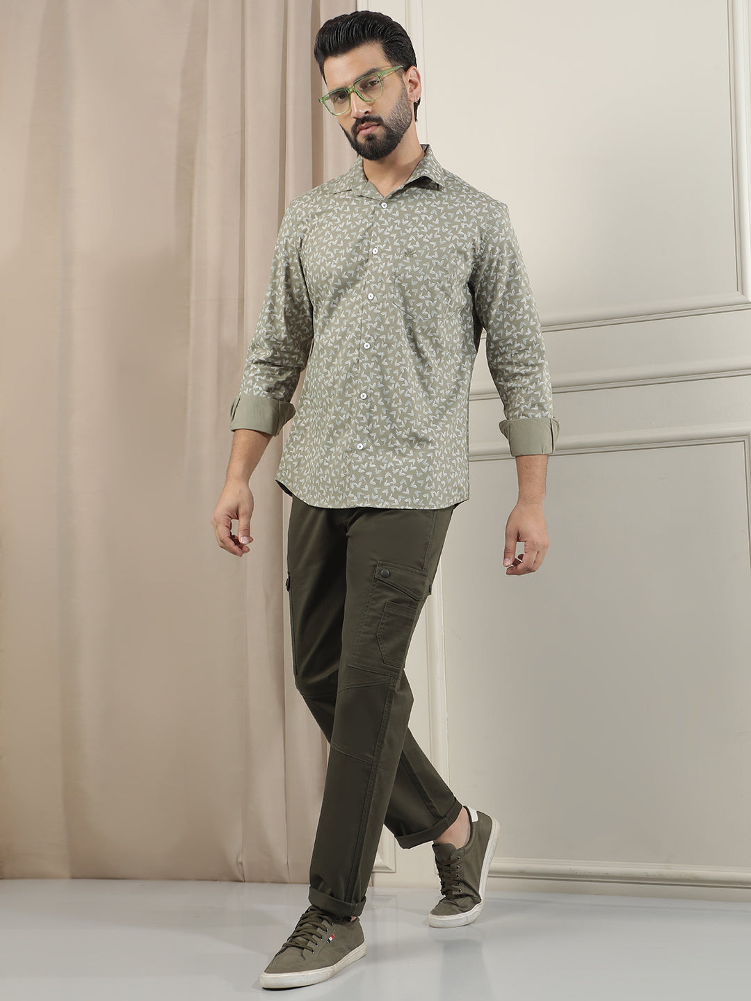Urban Leaf Green Printed Shirt