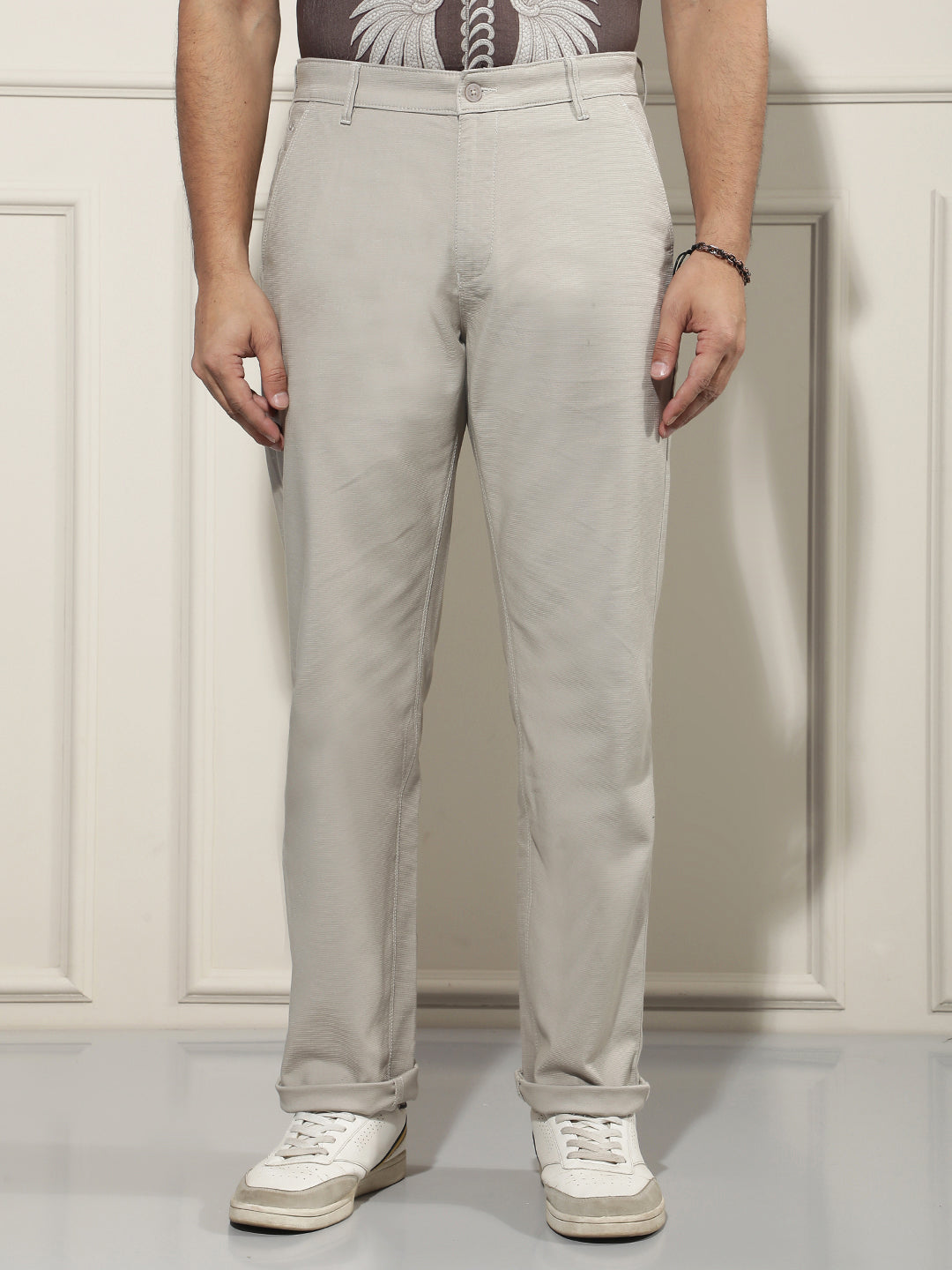 Modern Dune Khaki Straight Trousers