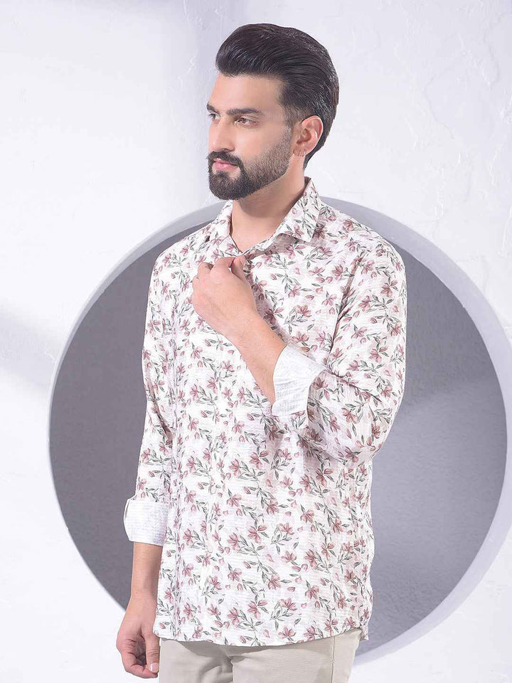 Maroon Floral Print Shirt