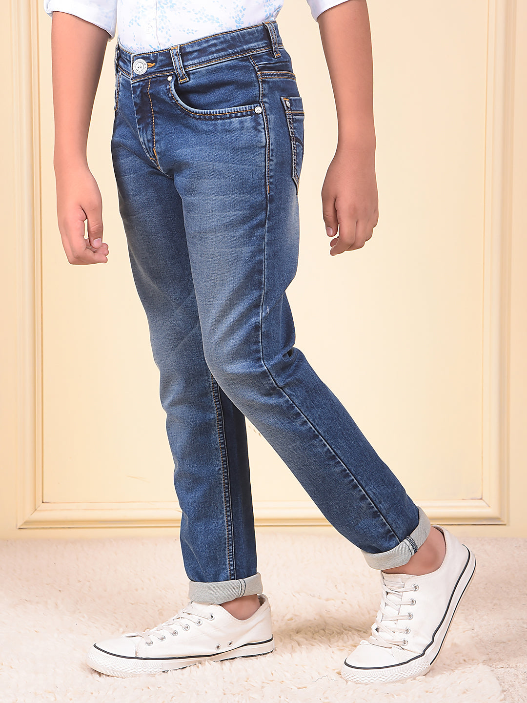 Vivid Dark Slim Fit Blue Jeans