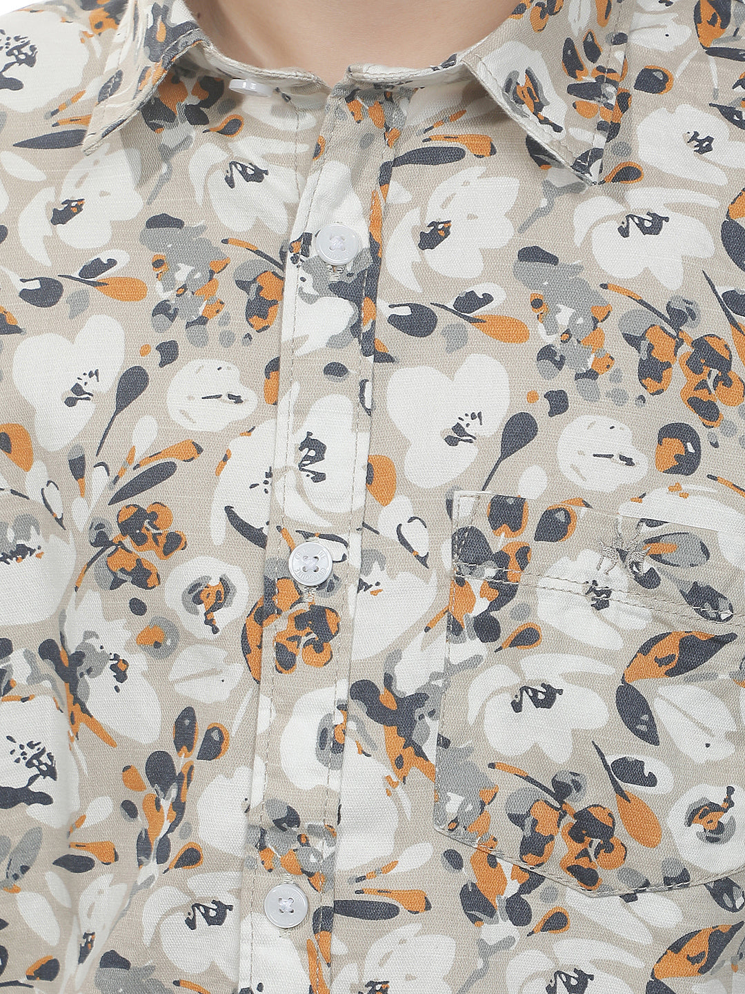 Beige Graphic Print Shirt