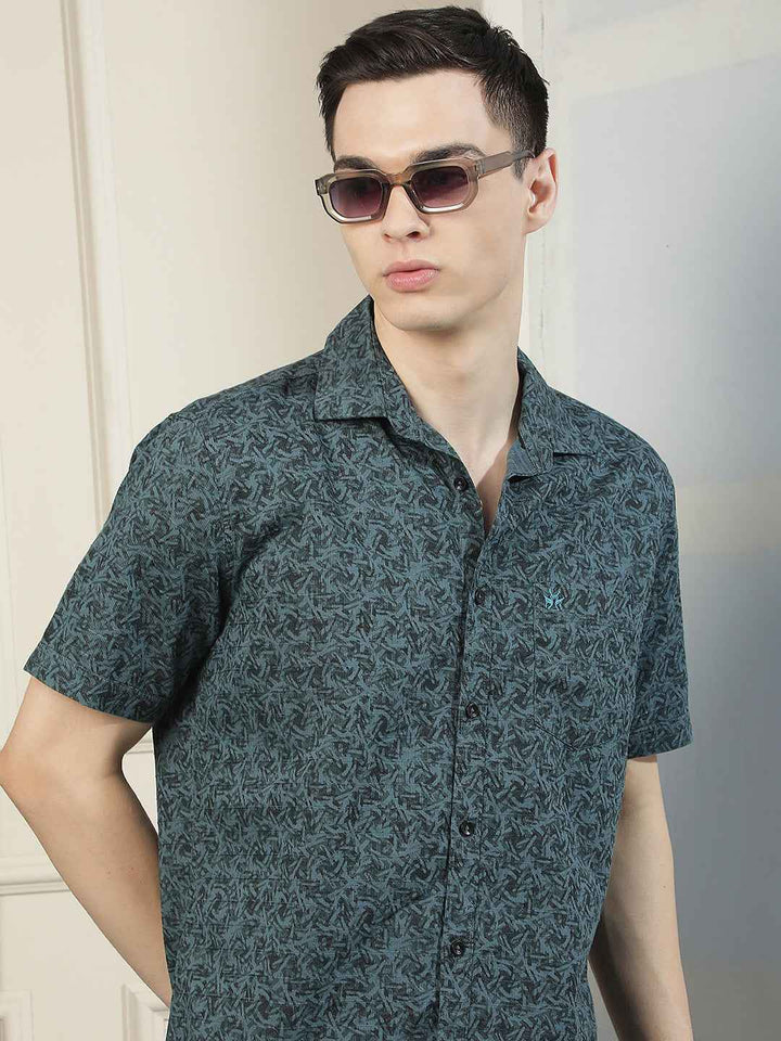 Green Floral Print Shirt