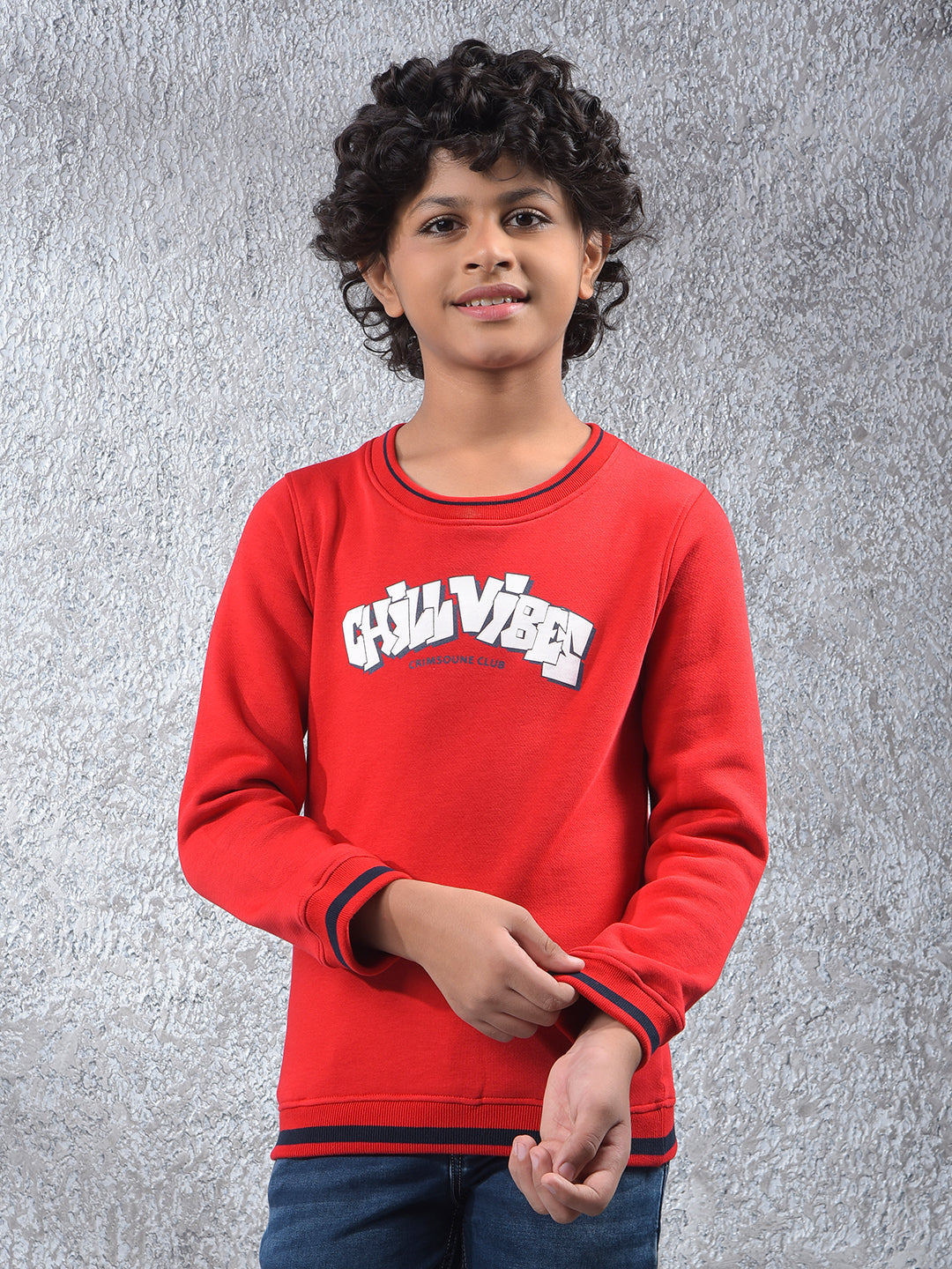 Red Graphic Print Sweatshirt
