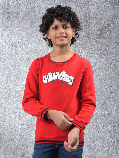 Red Graphic Print Sweatshirt