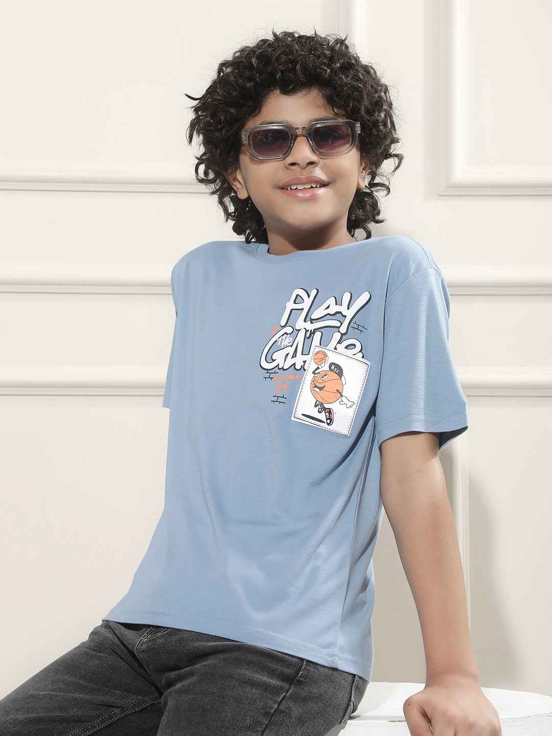 Blue Graphic Print T-Shirt