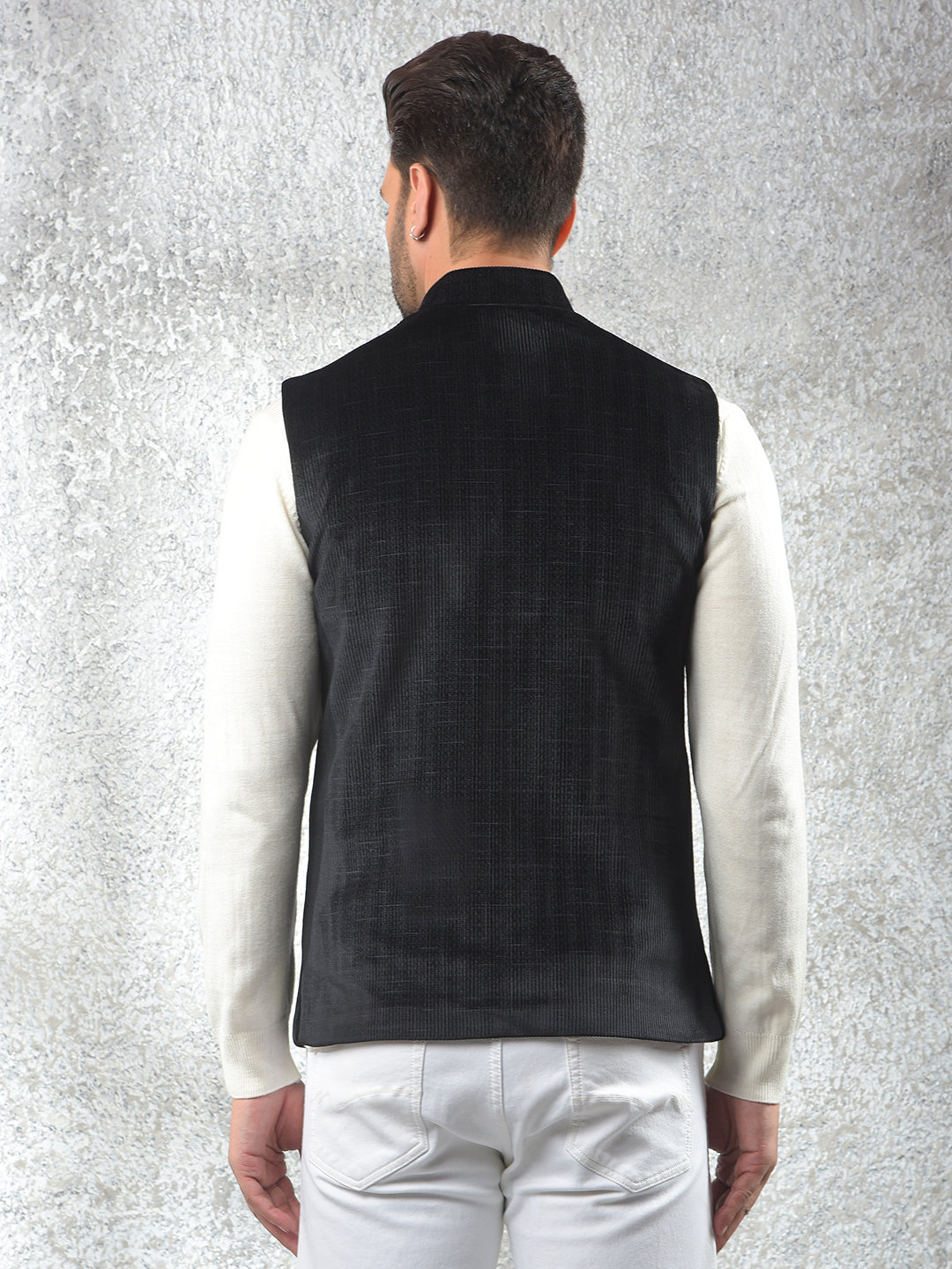 Black Printed Waist Coat