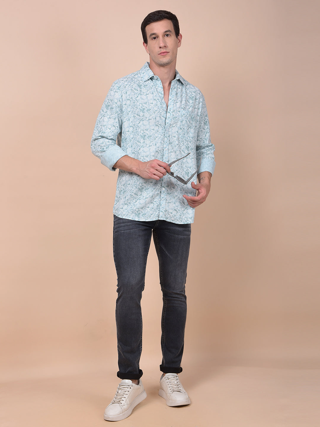 Green Floral Print Shirt