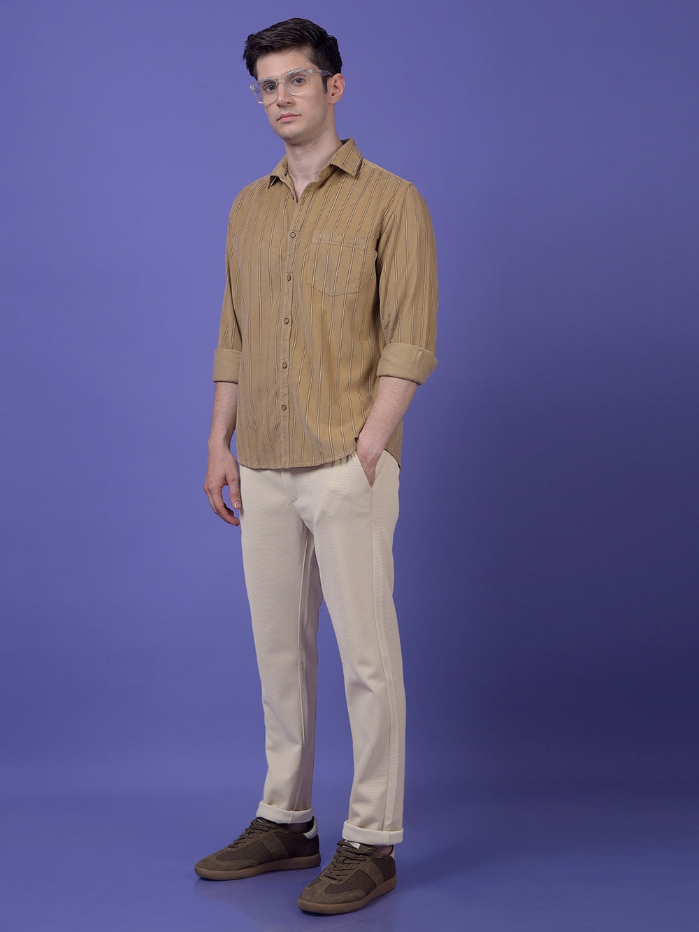 Light Beige Smooth Knit Trousers