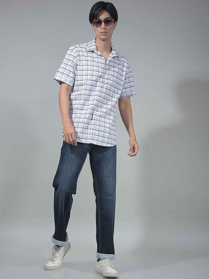 Navy Blue Straight Jeans