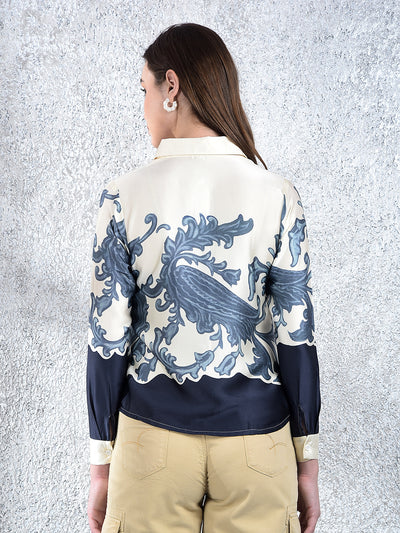Azure Blossom Print Shirt
