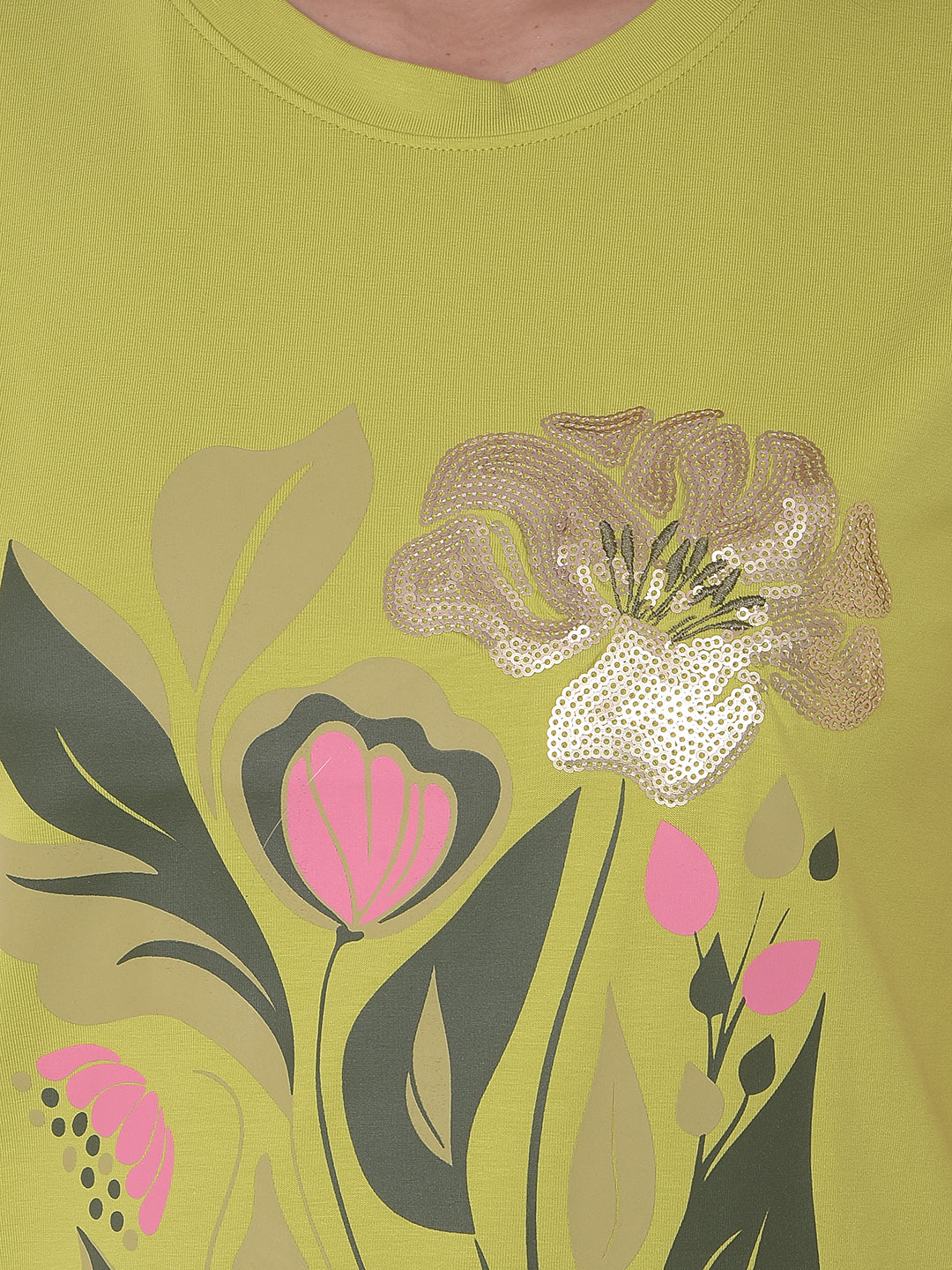 Green Floral Print T-Shirt
