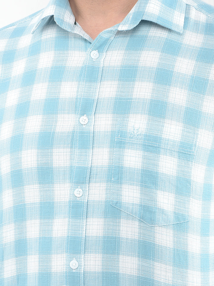 Green Checked 100% Cotton Shirt