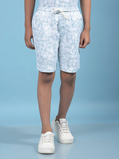 Green Floral Print Shorts
