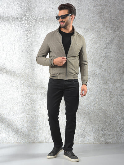 Beige Checked Puffer Jacket