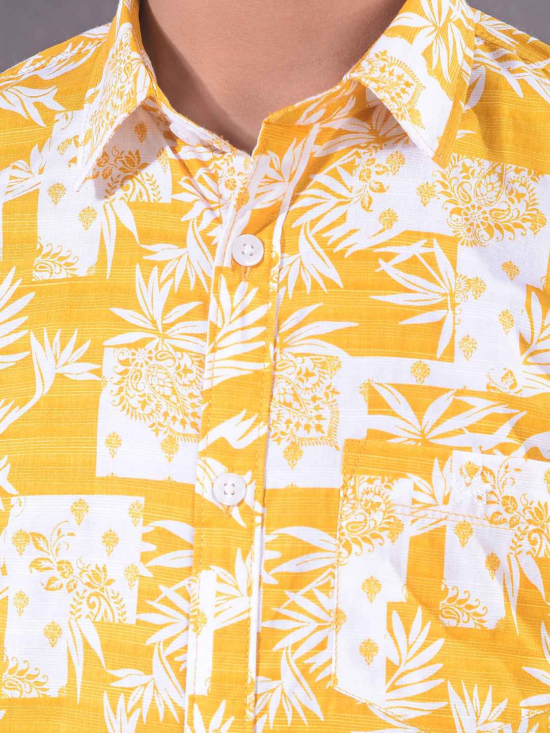 Mustard Floral Print Shirt